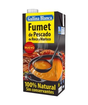Caldo Fumet de pescado de roca y marisco Gallina Blanca 1 l.