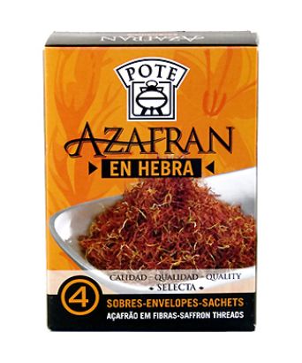 Azafrán selecto en hebras Pote 4 sobres