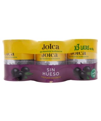 Aceitunas negras sin hueso Jolca pack 3 ud.