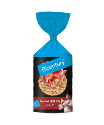 Tortitas de maíz sabor jamón ibérico Bicentury 123 gr.