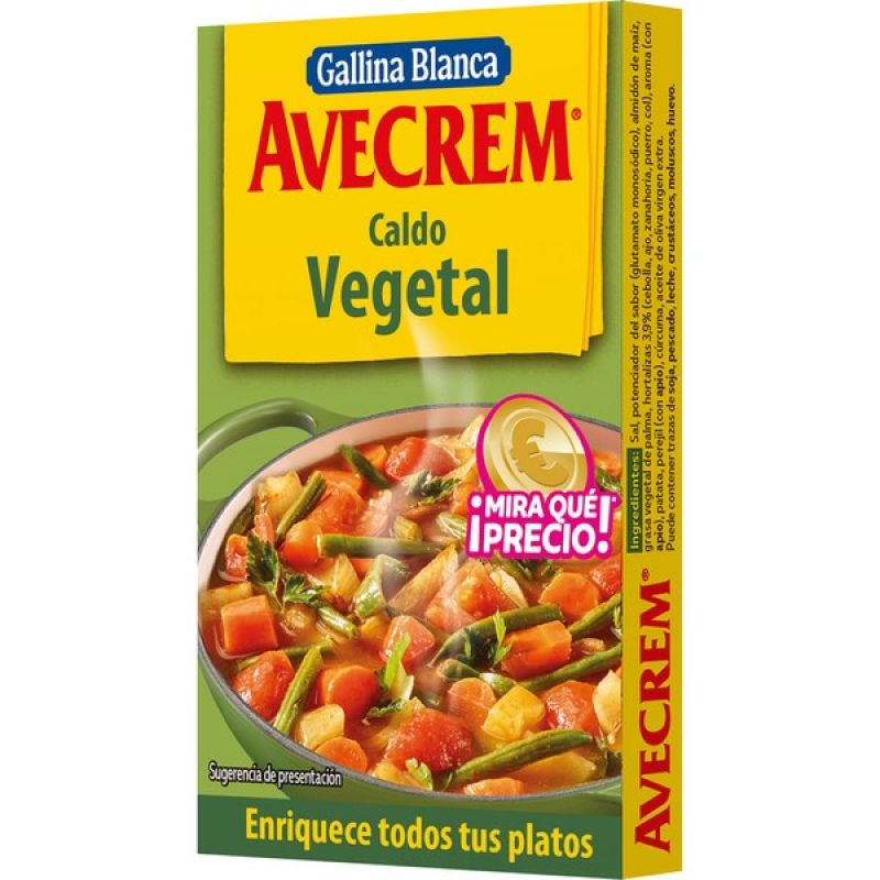 Bouillon de légumes Avecrem 8 unités 80 gr.