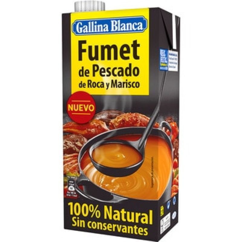 Caldo Fumet de pescado de roca y marisco Gallina Blanca 1 l.