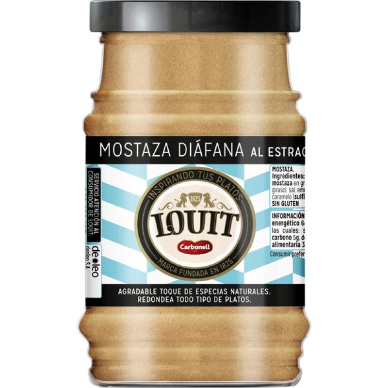 Mostaza Diáfana al estragón Louit 115 gr.