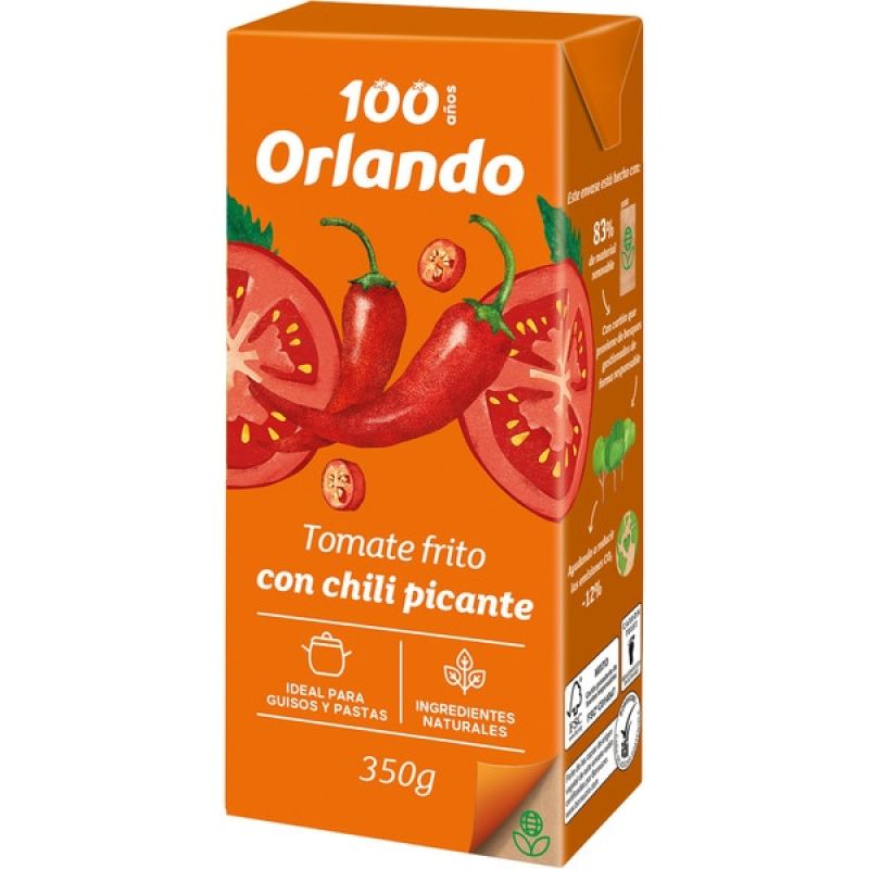 Tomate frito con chilli picante Orlando 350 Gr.