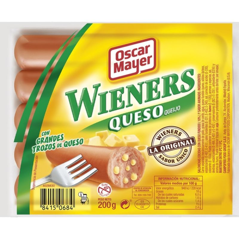 Brühwurst Wieners Käse Oscar Mayer 5 ud.