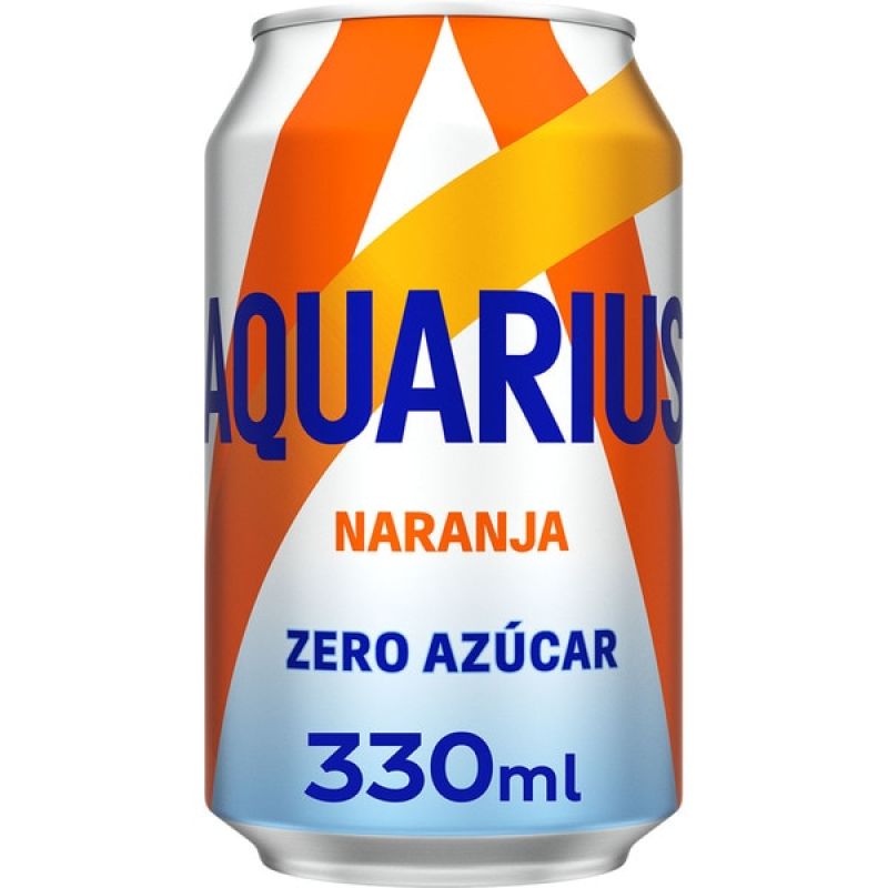 Aquarius aromatisé d´orange Zero 33 cl. Pack 8 canettes