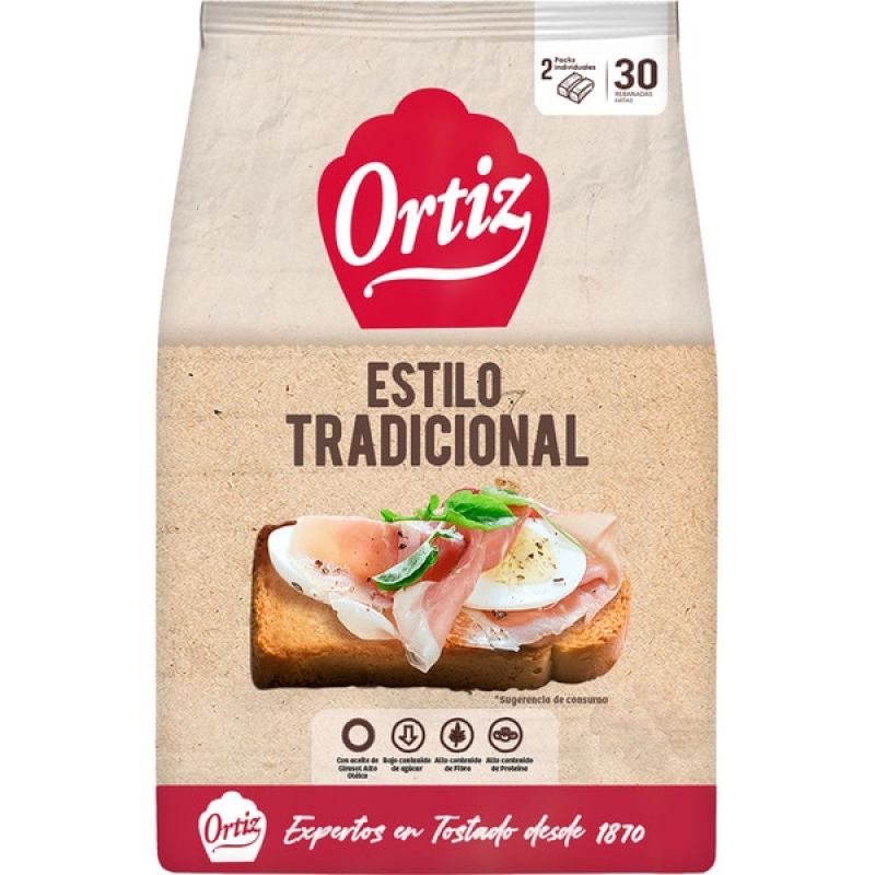 Panecillo Ortiz tostado estilo tradicional 324 gr.