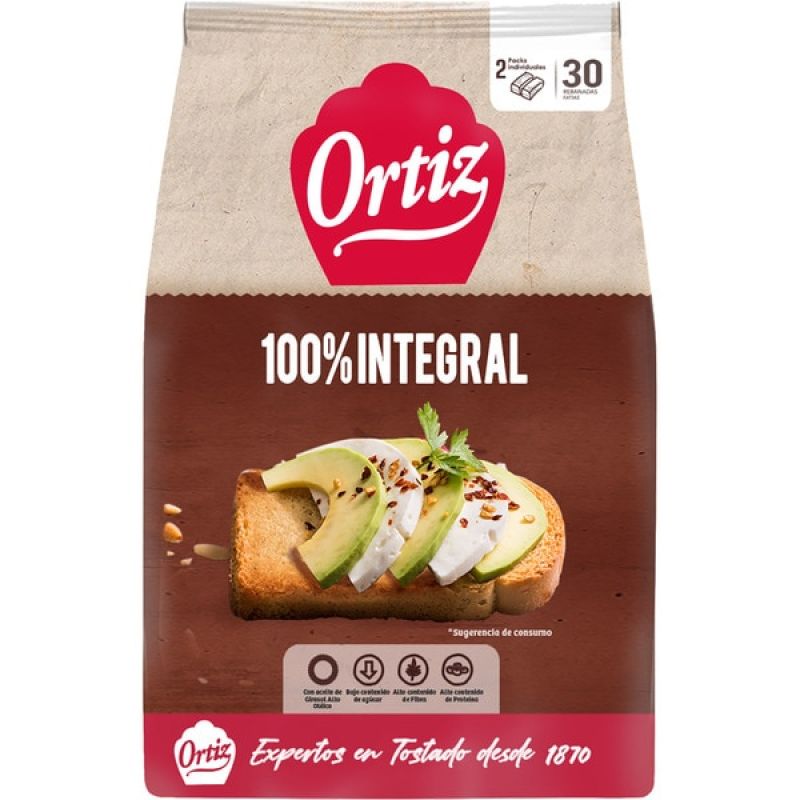 Pain Ortiz grillé 100% grains entiers 324 gr.
