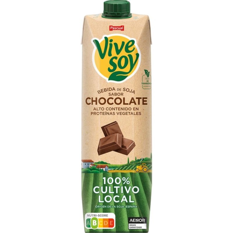 Bebida de soja sabor chocolate Vivesoy Pascual 1 l.