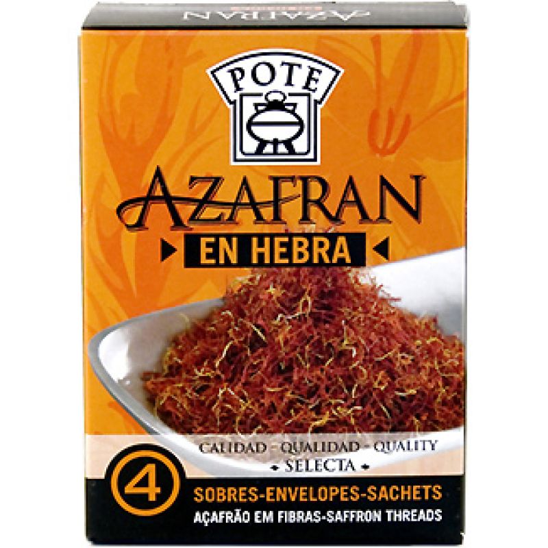 Azafrán selecto en hebras Pote 4 sobres 40 gr.