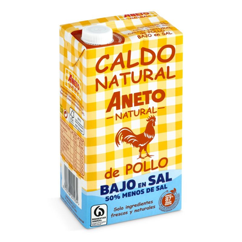 Bouillon de Poulet Naturel Wenig Salz Aneto 1l.