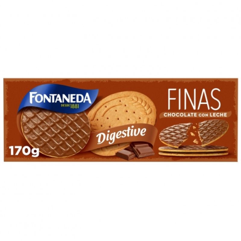 Feine verdauliche Milchschokoladenkekse Fontaneda 170 gr.