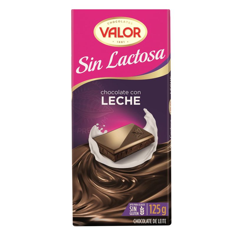 Chocolat au lait sans lactose Valor 100 gr.