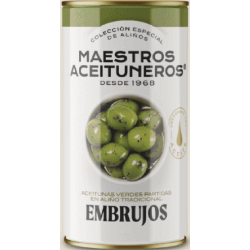Split grüne Oliven Embrujos de los Maestros Aceituneros 700 gr.
