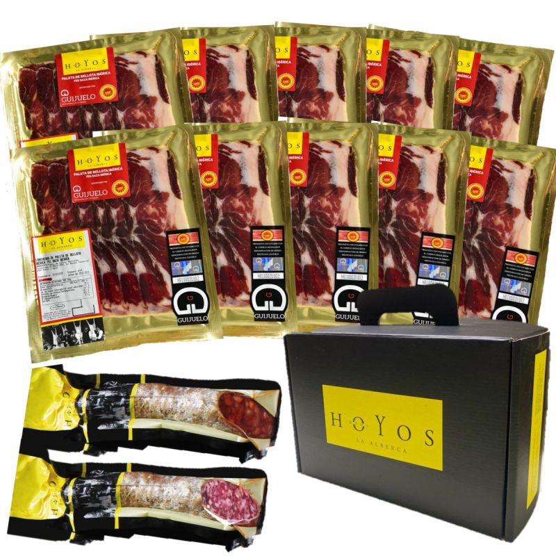 Lote loncheado paleta ibérica bellota D.O. 75% Hnos. Hoyos 1,4 kg.