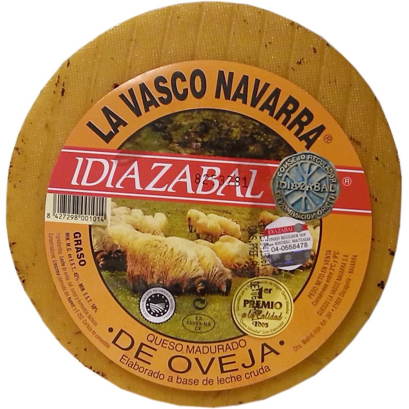 Queso Idiazabal ahumado La Vasco Navarra 1,2 kg.