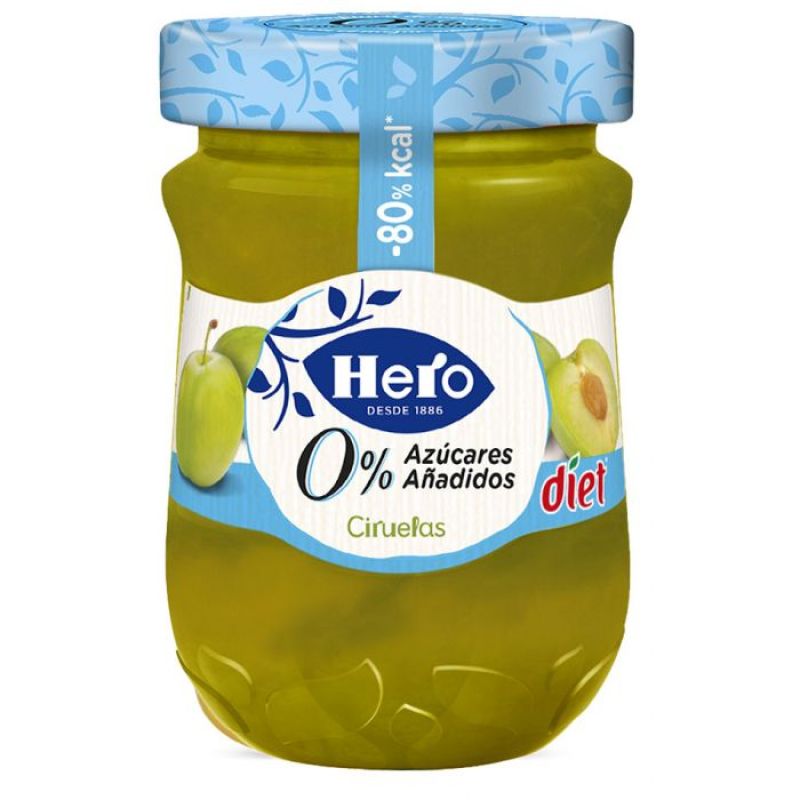 Confiture de prune 0% sucre Hero 280 gr.